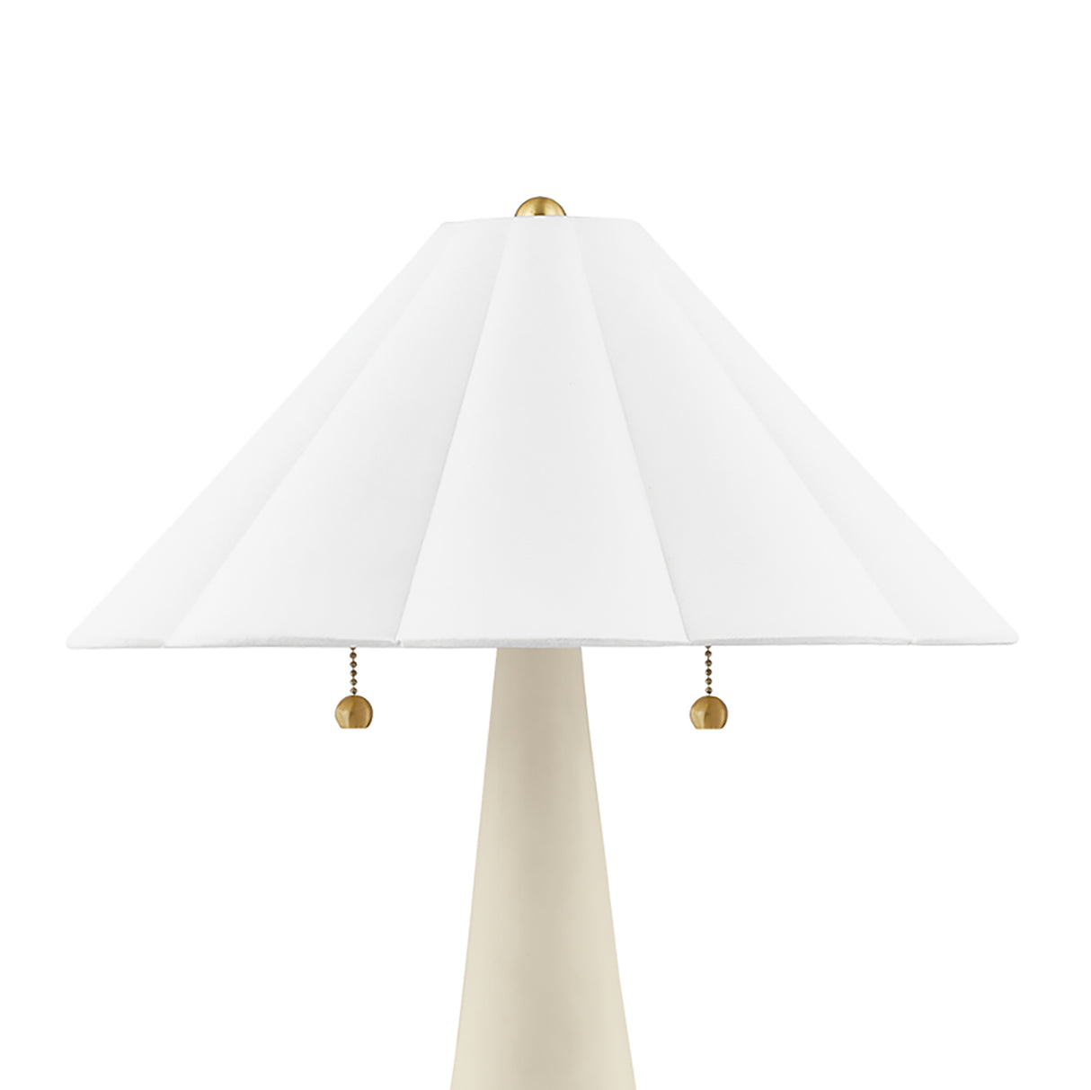 Liza Ceramic Table Lamp, Antique Ivory with Brass Accents