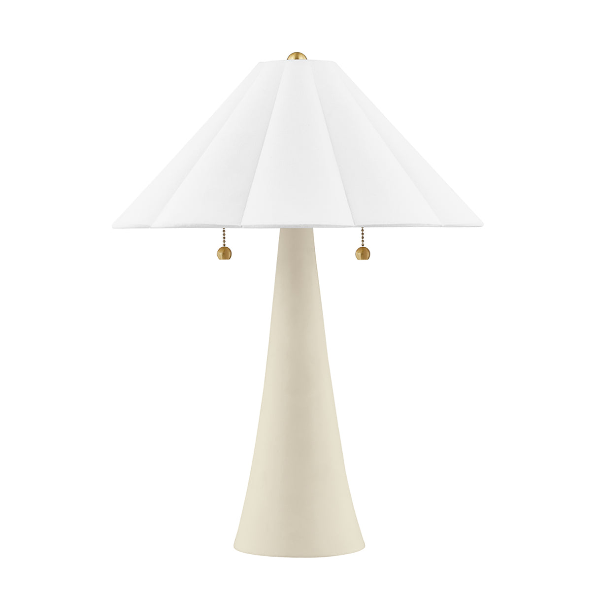 Liza Ceramic Table Lamp, Antique Ivory with Brass Accents