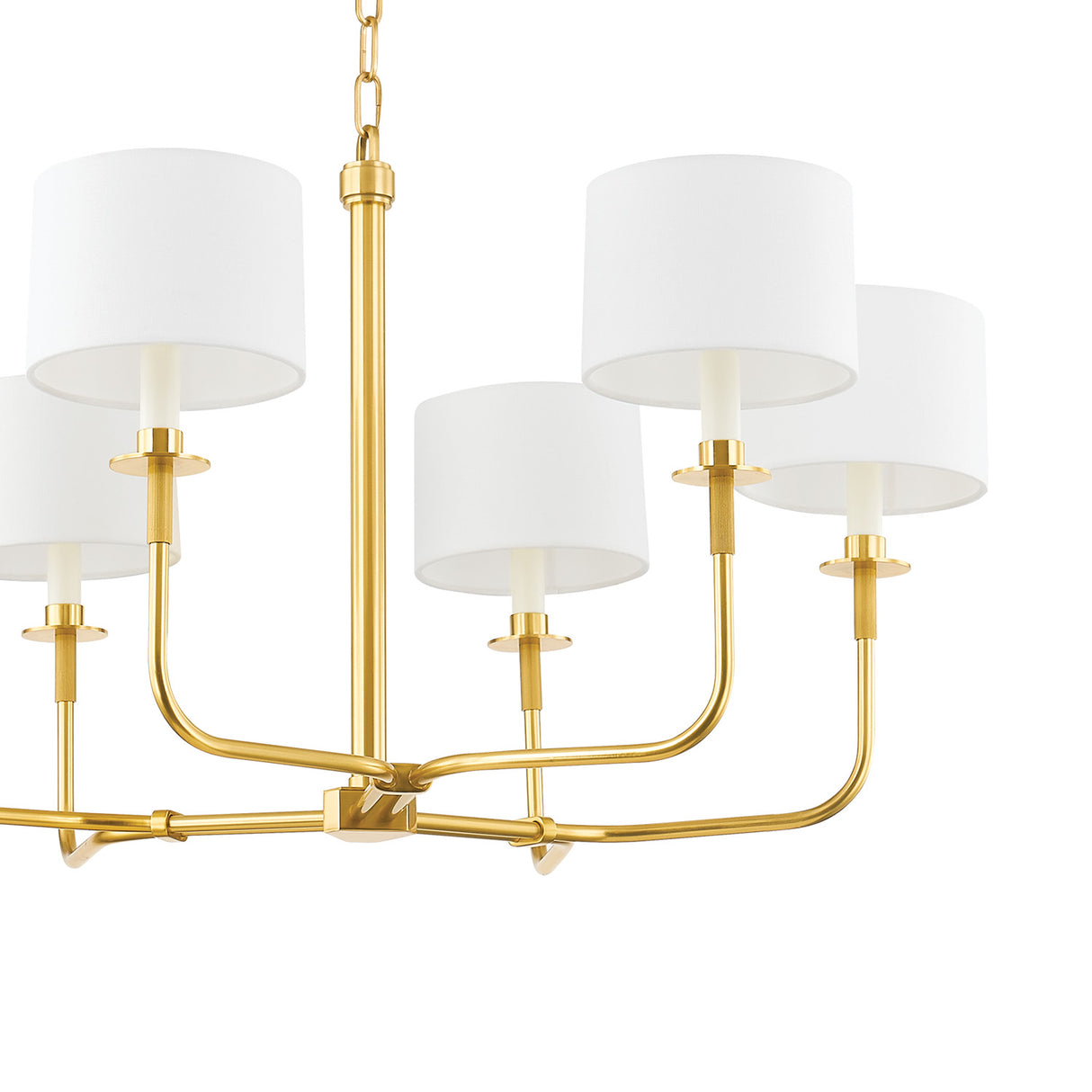 Marlowe 6 Light Chandelier 36", Aged Brass