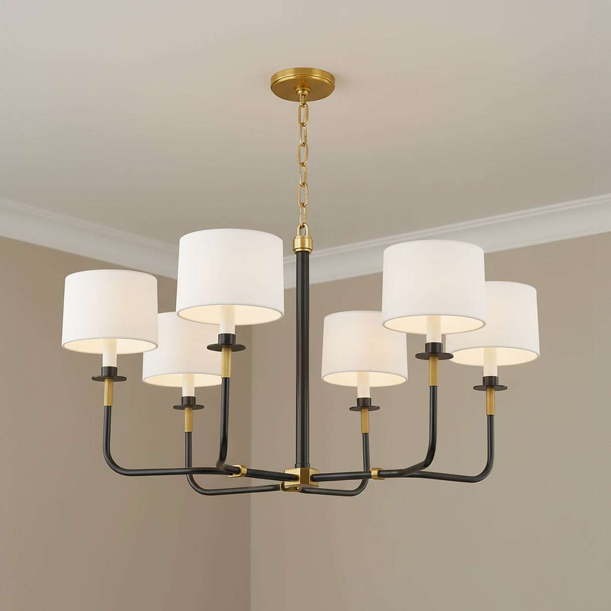 Marlowe 6 Light Chandelier 36" for Transitional home with Beige Walls