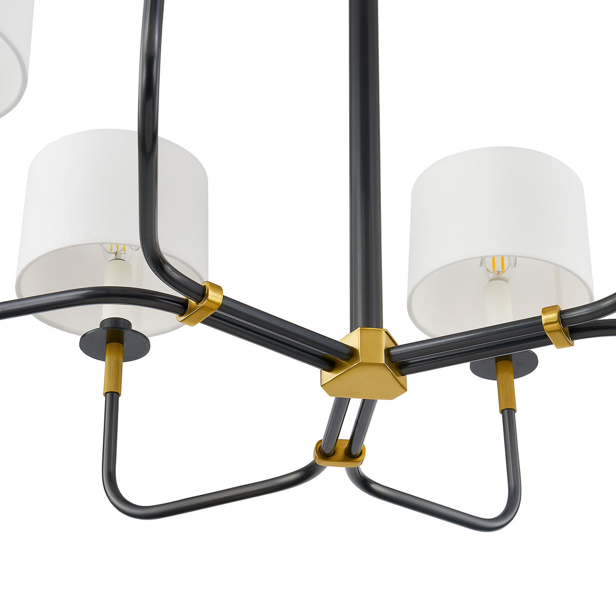 Marlowe 6 Light Chandelier 36", Old Bronze with Brass Accents