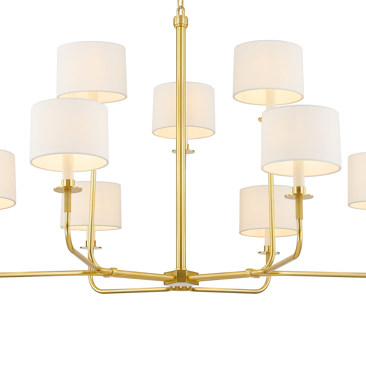 Marlowe 9 Light Chandelier 43", Aged Brass