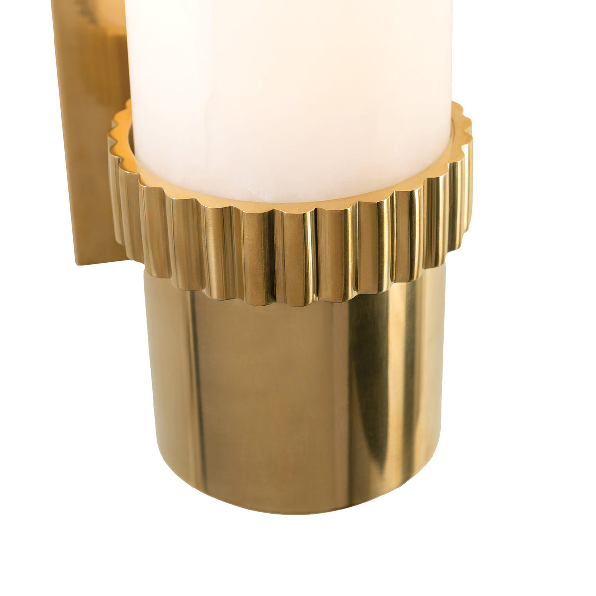 Elias Wall Sconce 15", Aged Brass and Alabaster