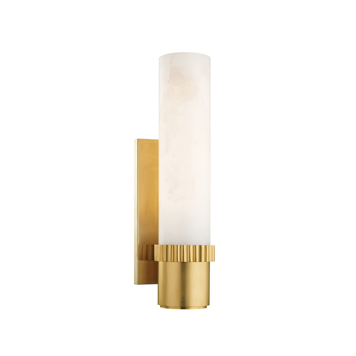 Elias Wall Sconce 15", Aged Brass and Alabaster