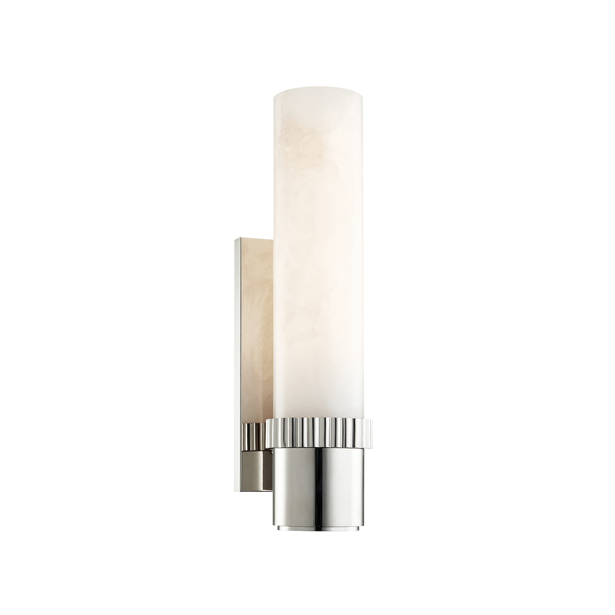 Elias Wall Sconce 15", Polished Nickel and Alabaster