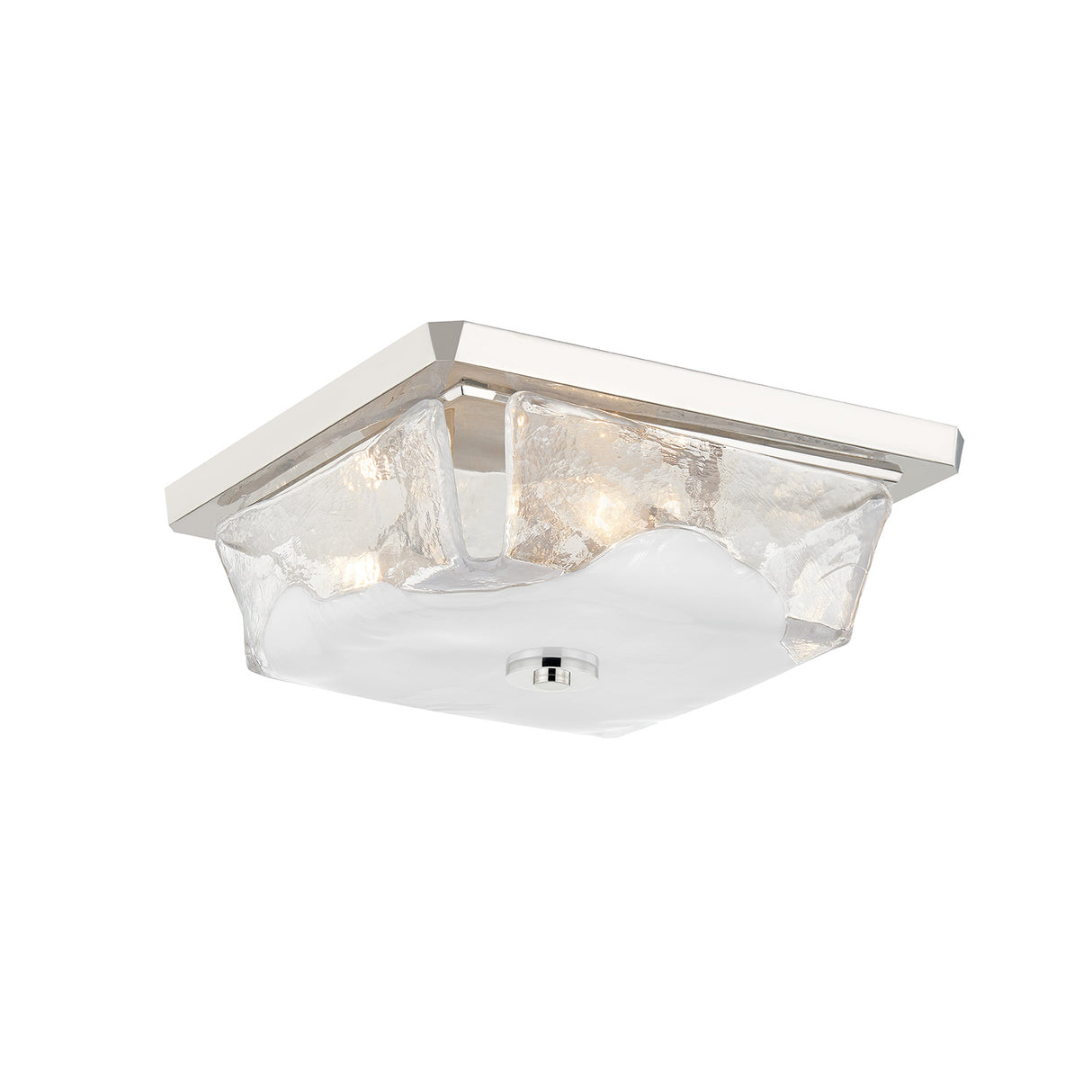 Kira Flush Mount 13", Polished Nickel and Glass