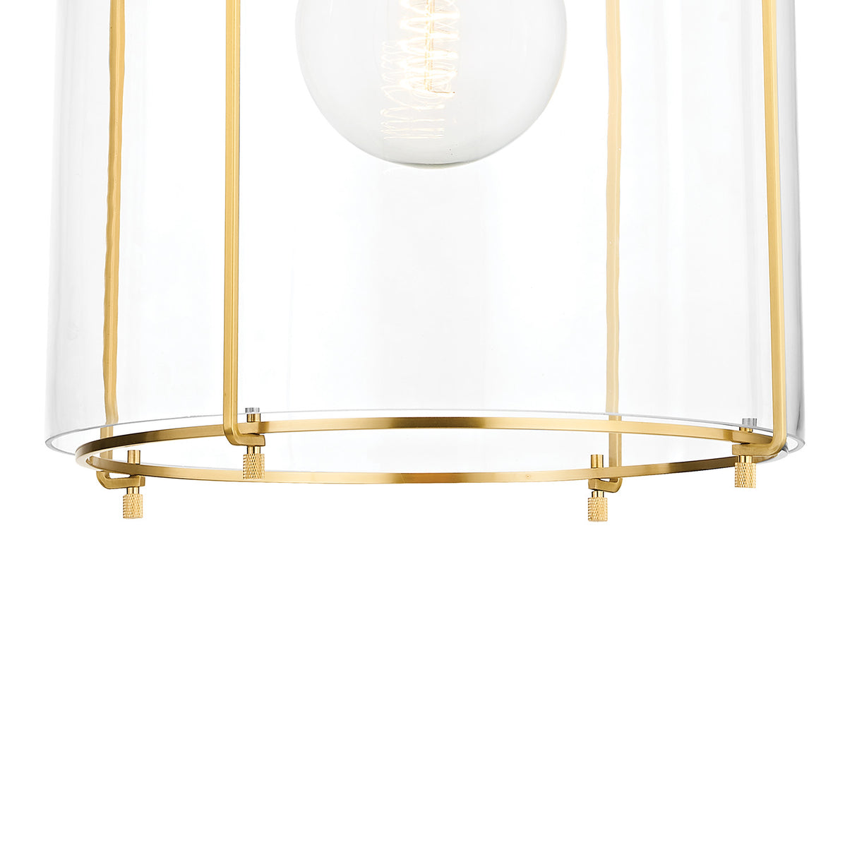 Lana Pendant 16", Aged Brass and Clear Glass