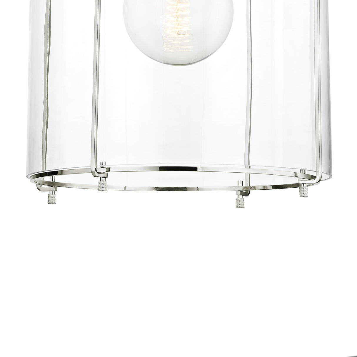 Lana Pendant 16", Polished Nickel and Clear Glass