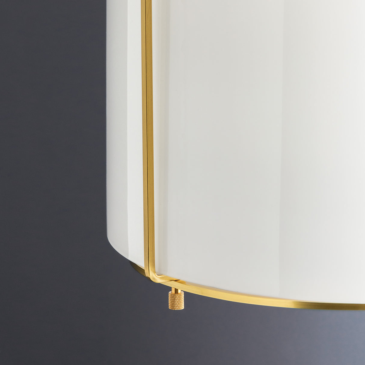 Lana Pendant 14", Aged Brass and Opal Glass