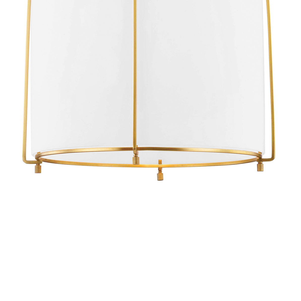 Lana Pendant 14", Aged Brass and Opal Glass