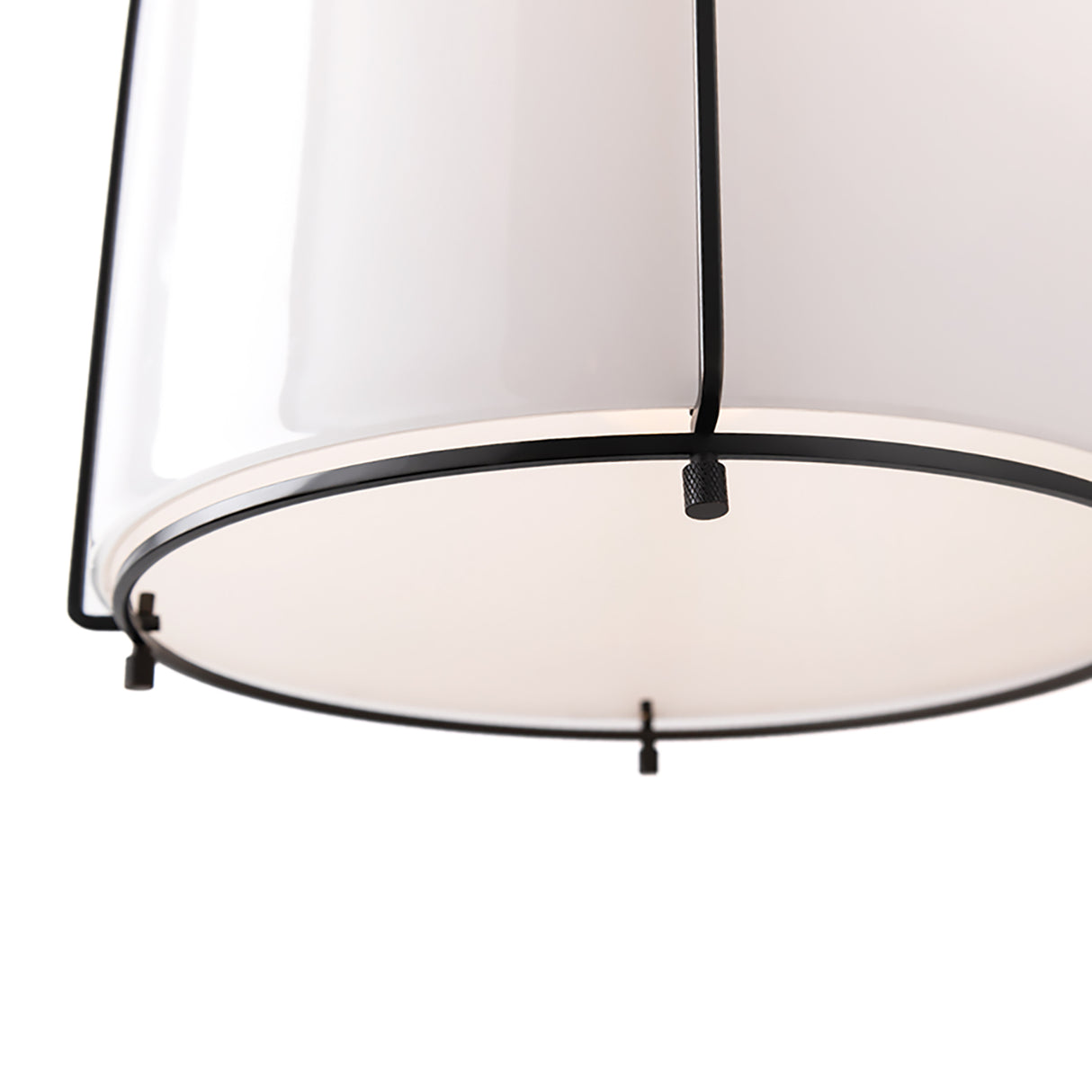 Lana Pendant 14", Old Bronze and Opal Glass