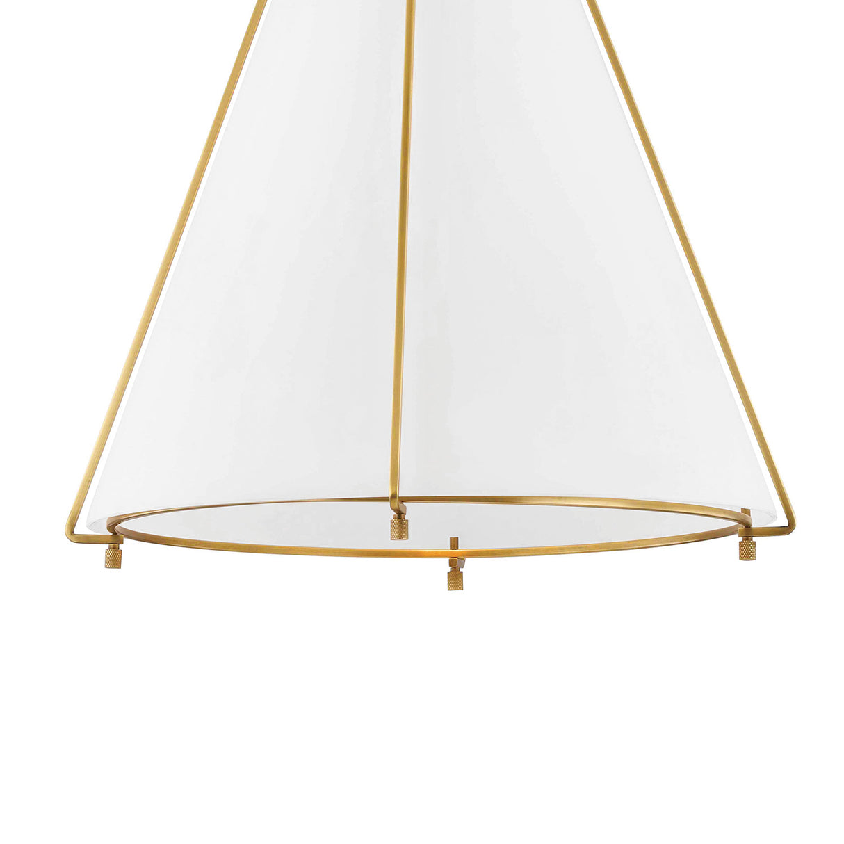 Leo Pendant 16", Aged Brass and Opal Glass