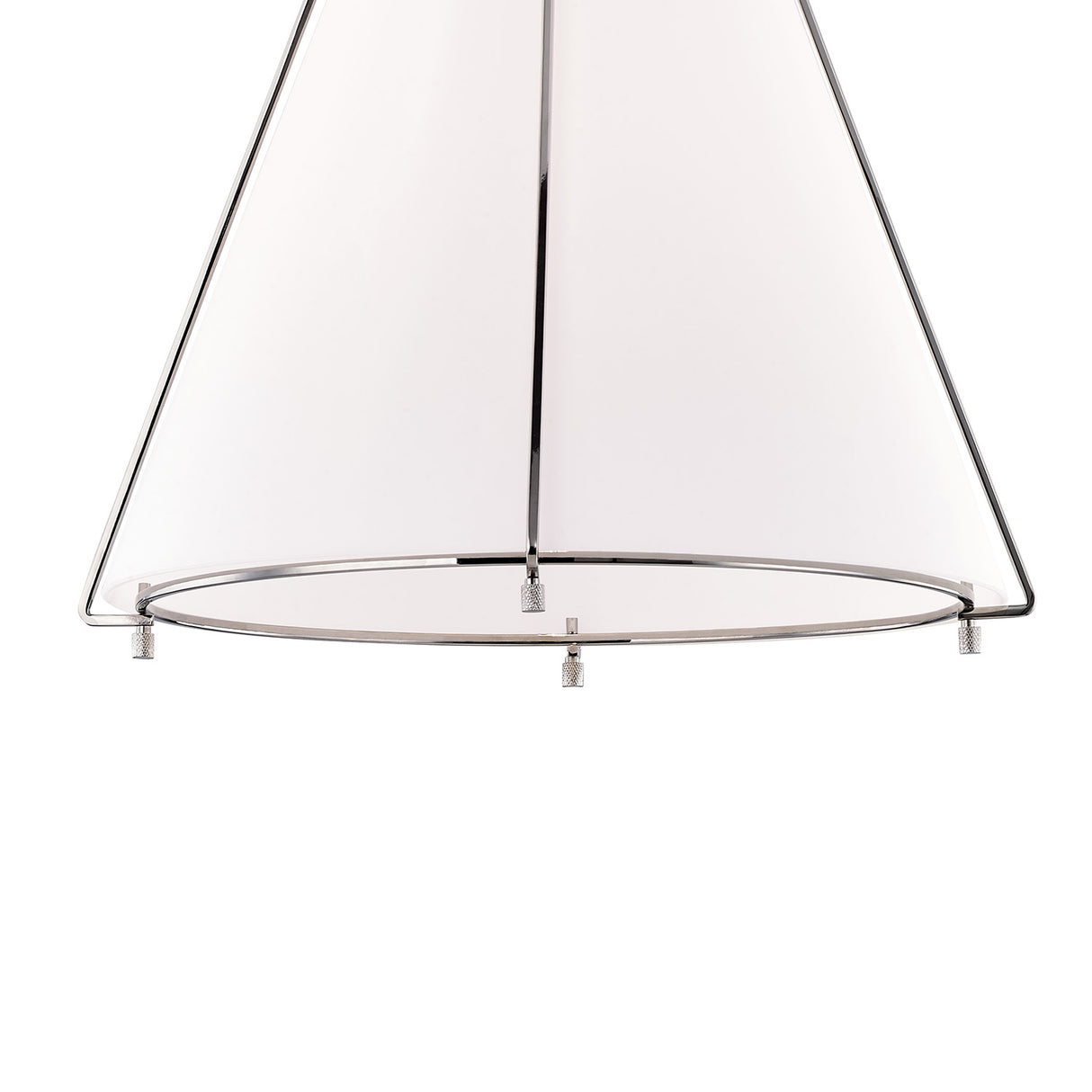 Leo Pendant 16", Polished Nickel and Opal Glass