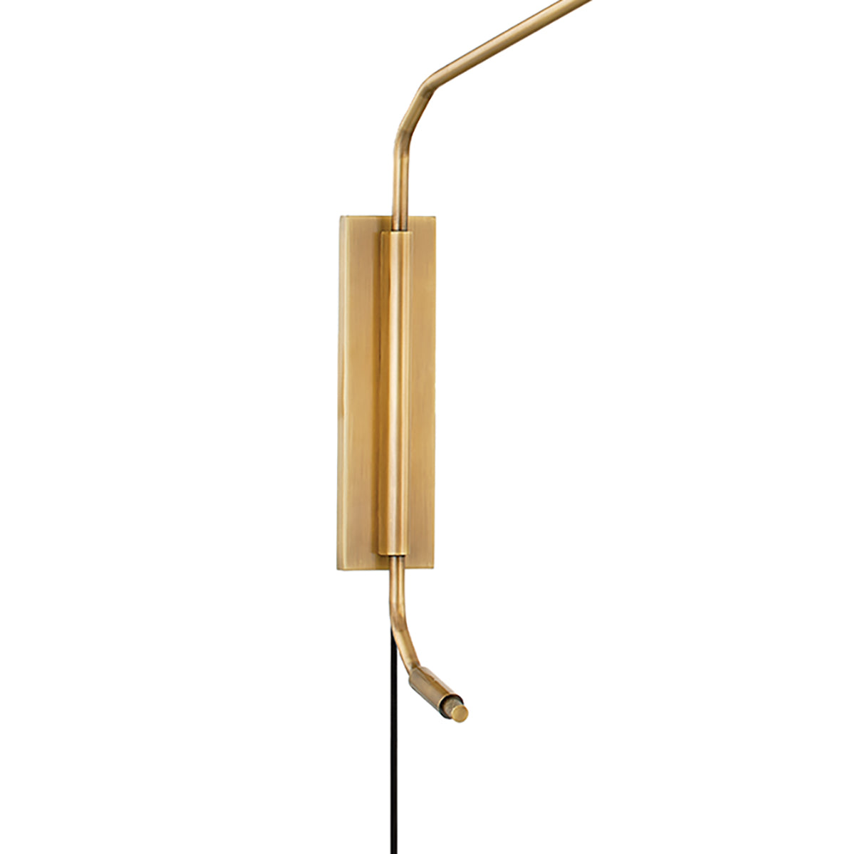 York Plug-in Wall Sconce, Patina Brass with Soft Sand