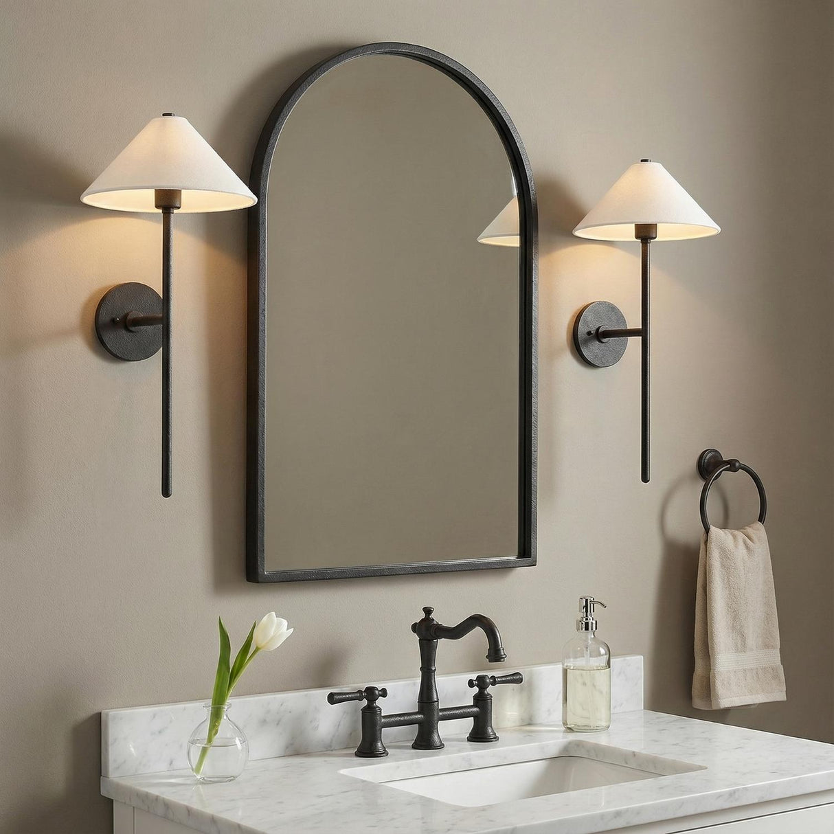 Scarlett Wall Sconce 26", Forged Iron