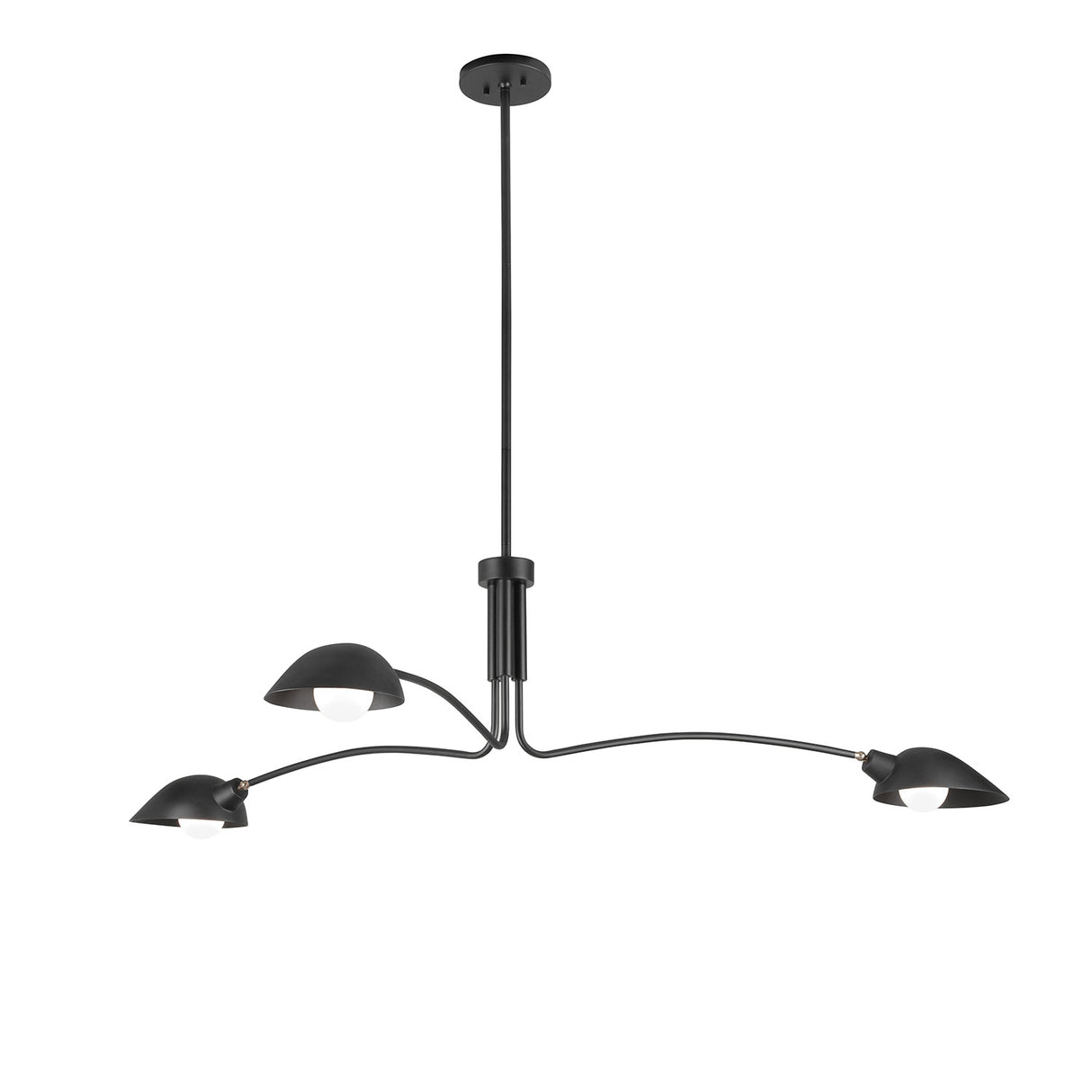 Royce 3 Light Chandelier 67", Soft Black