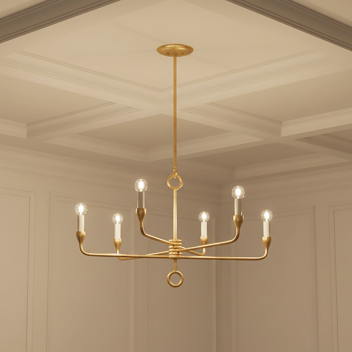 Adalyn 6 Light Chandelier 31" for Transitional home with Cream Walls