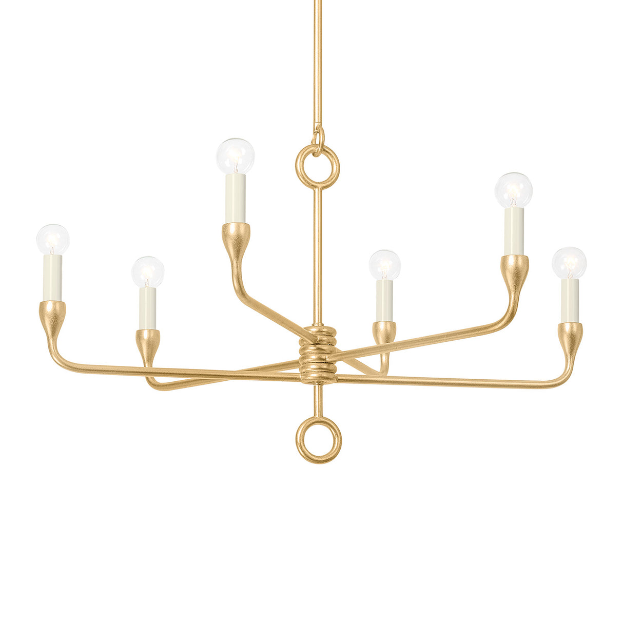 Adalyn 6 Light Chandelier 31", Gold Leaf