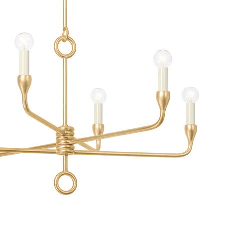 Adalyn 6 Light Chandelier 31", Gold Leaf
