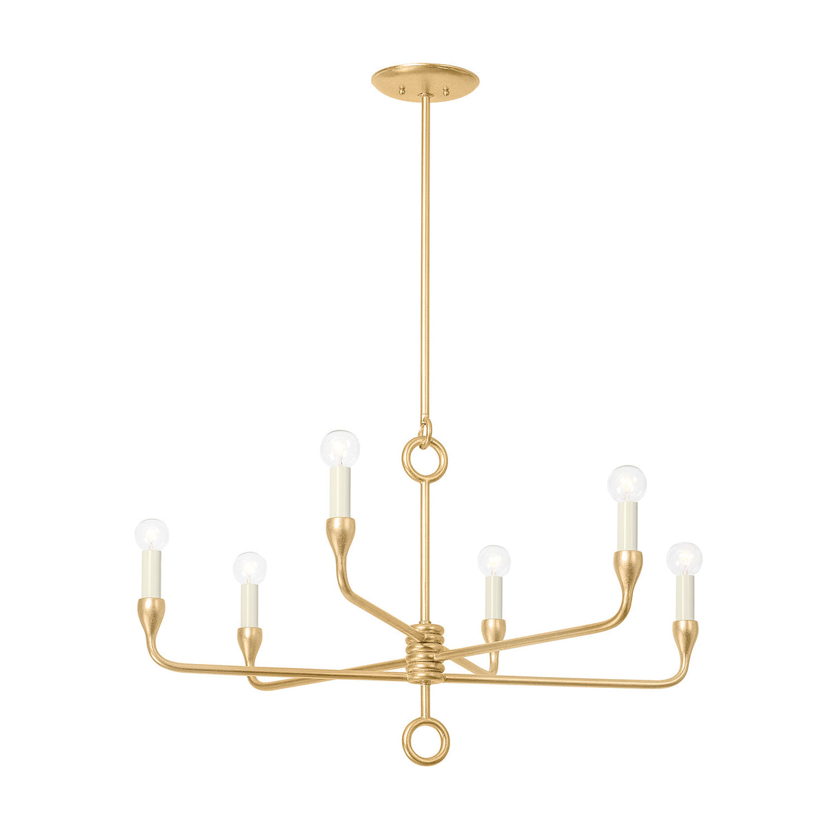 Adalyn 6 Light Chandelier 31", Gold Leaf