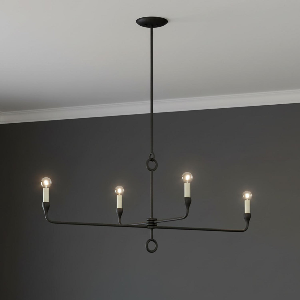 Adalyn 4 Light Chandelier 44" for Transitional home with Dark Gray walls