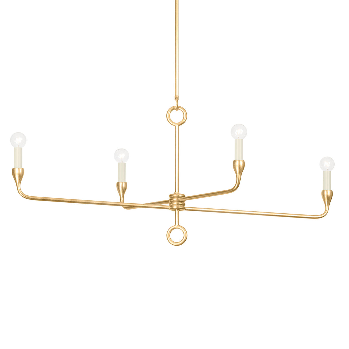 Adalyn 4 Light Chandelier 44", Gold Leaf