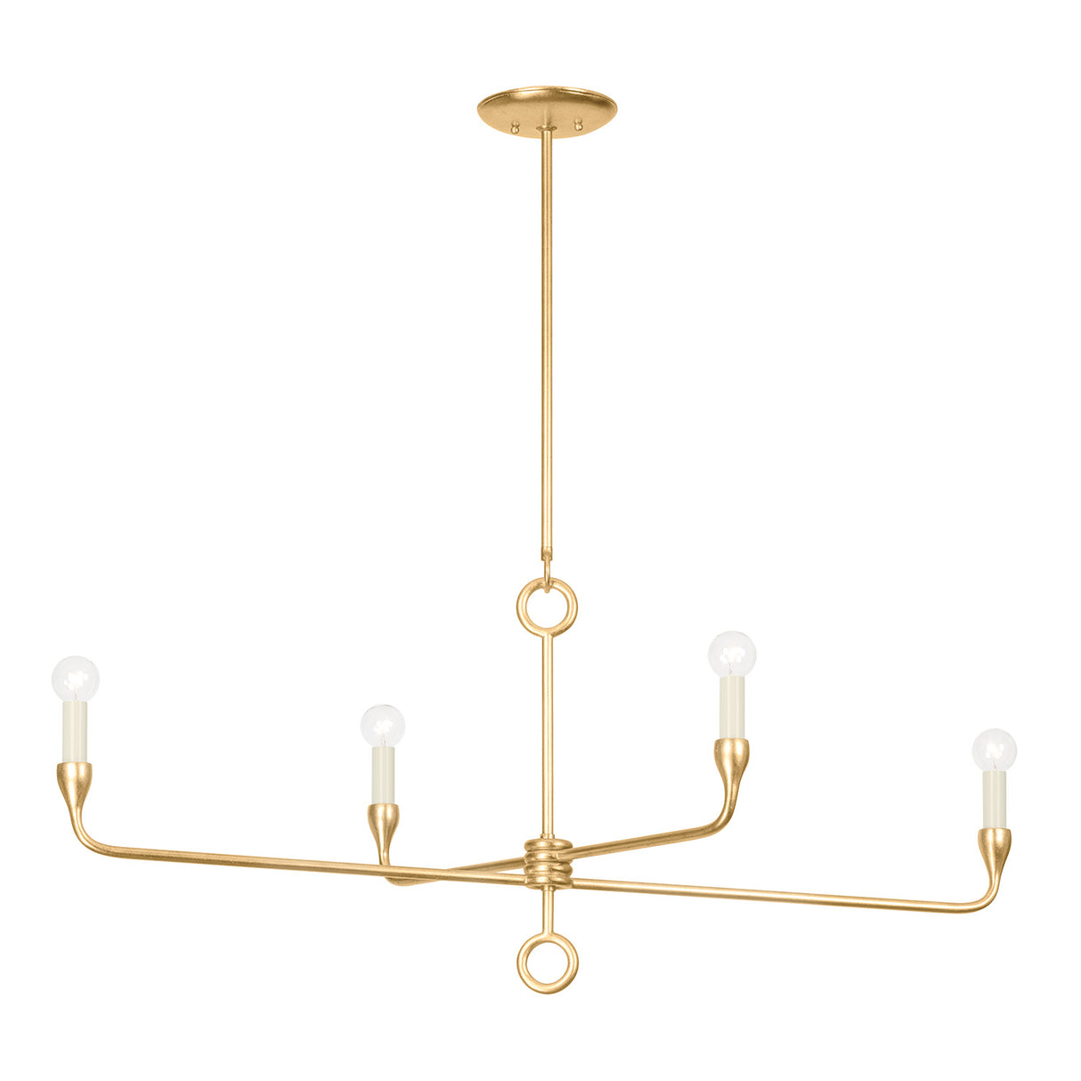 Adalyn 4 Light Chandelier 44", Gold Leaf