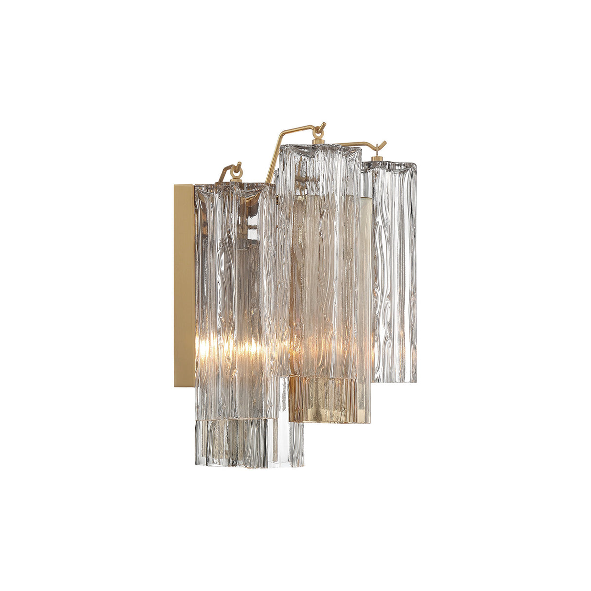 Grace Wall Sconce 12", Brass with Gilded Fog Glass