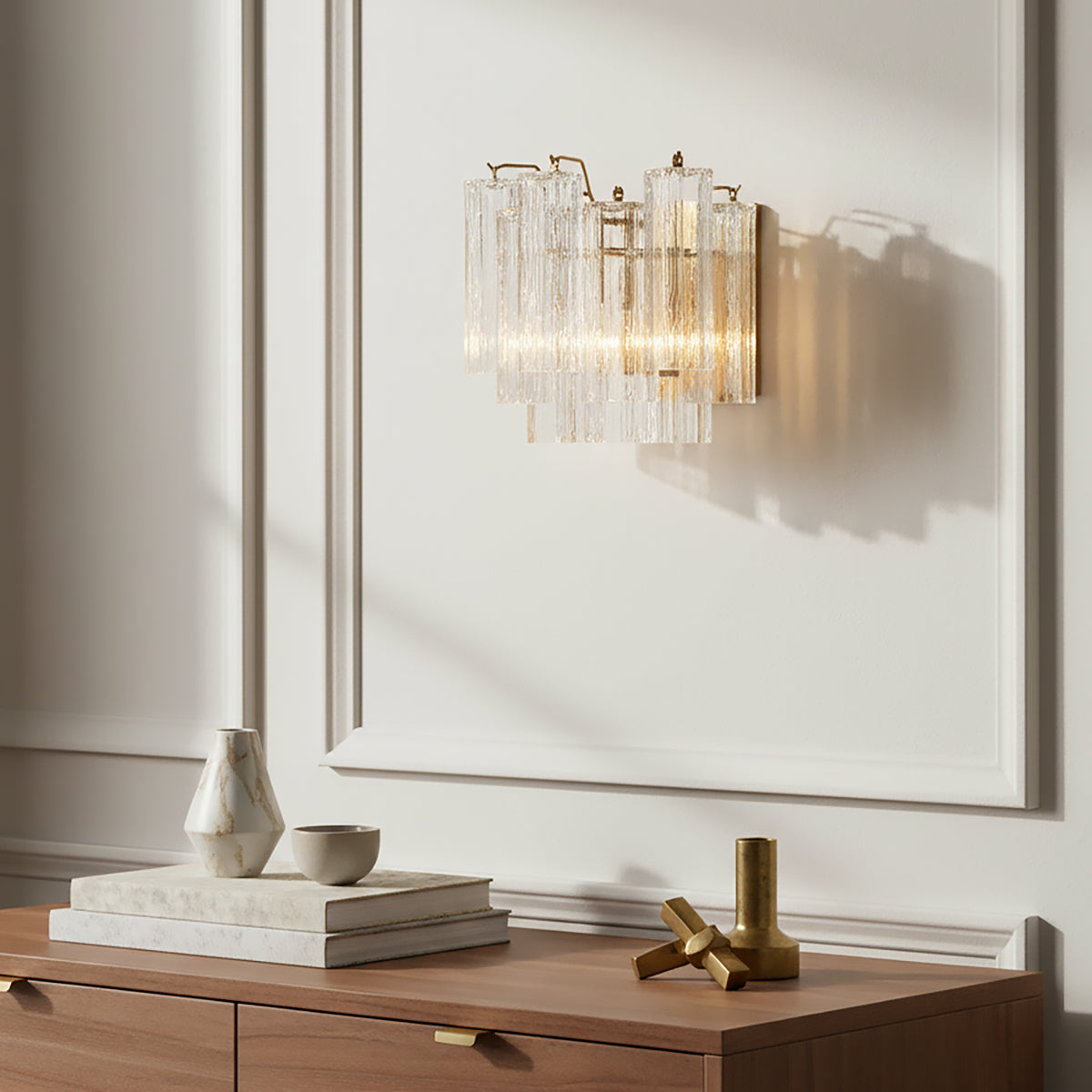 Grace Wall Sconce 12", Brass with Clear Glass