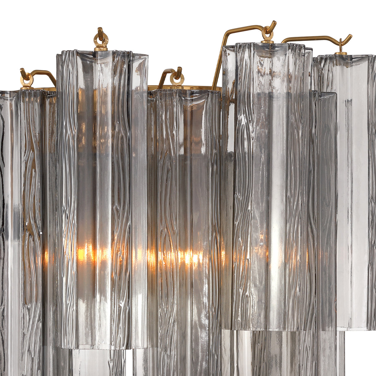 Grace Wall Sconce 12", Brass with Smoke Glass