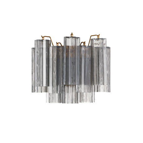 Grace Wall Sconce 12", Brass with Smoke Glass