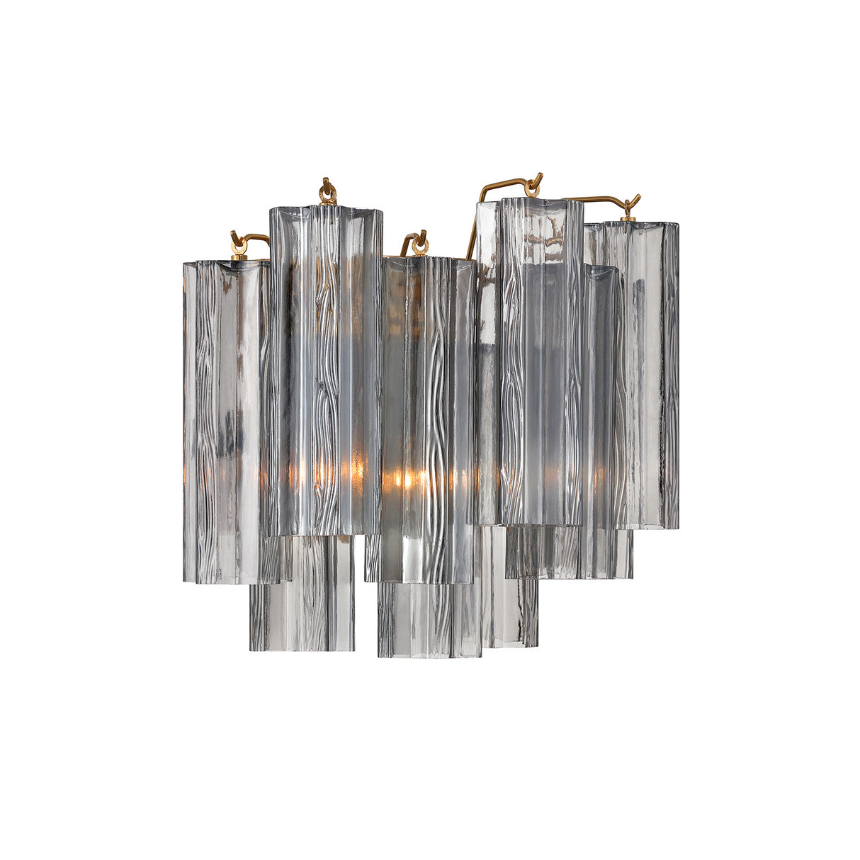 Grace Wall Sconce 12", Brass with Smoke Glass