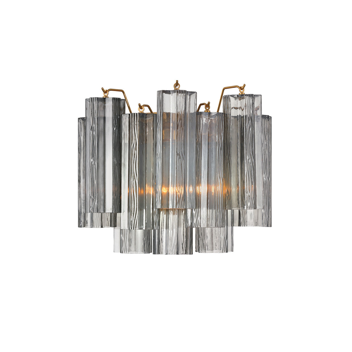 Grace Wall Sconce 12", Brass with Smoke Glass