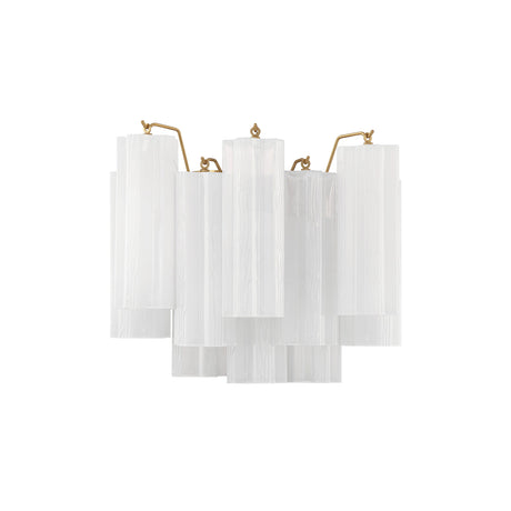 Grace Wall Sconce 12", Brass with White Glass