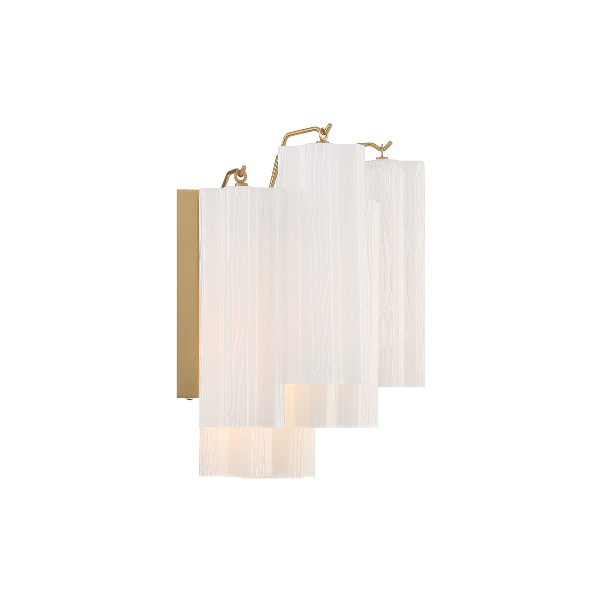 Grace Wall Sconce 12", Brass with White Glass