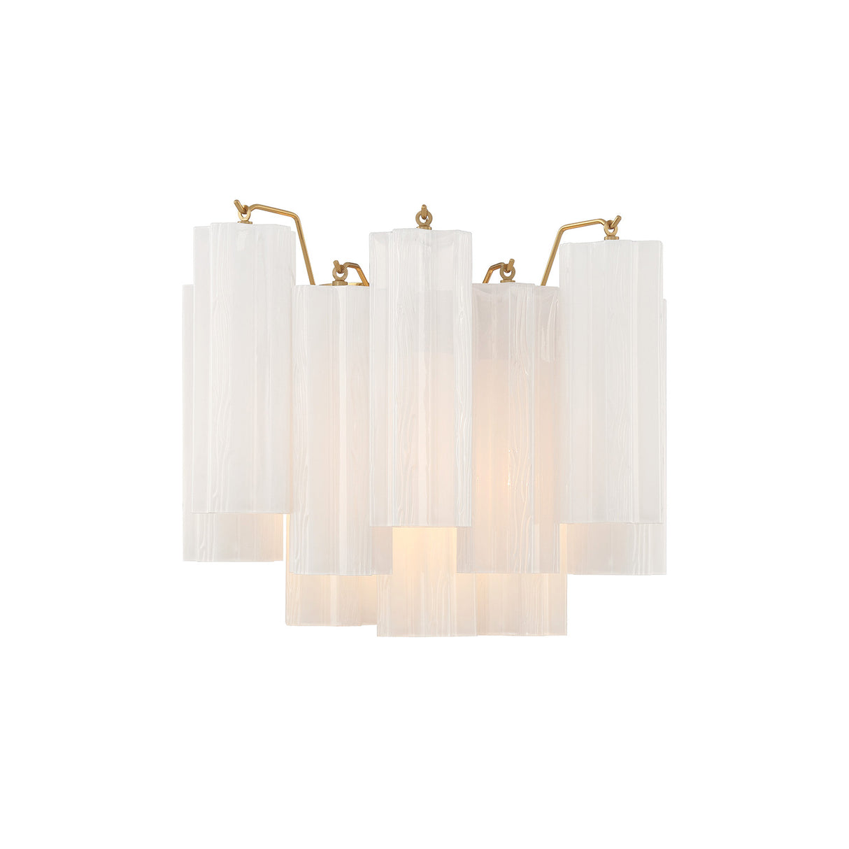 Grace Wall Sconce 12", Brass with White Glass