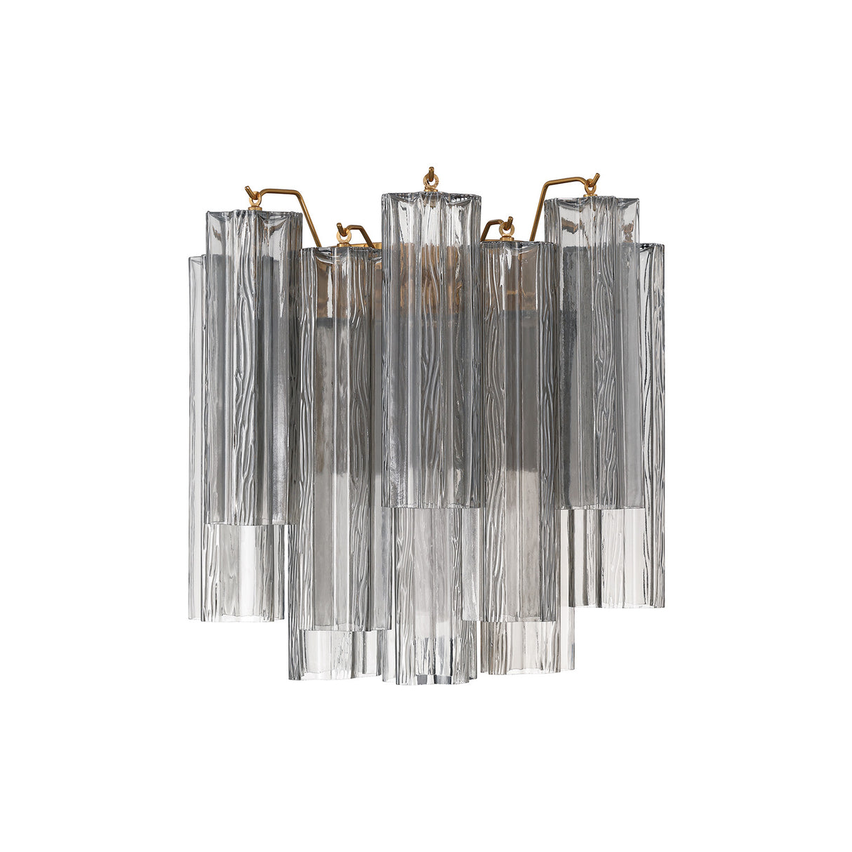 Grace Wall Sconce 14", Brass with Smoke Glass