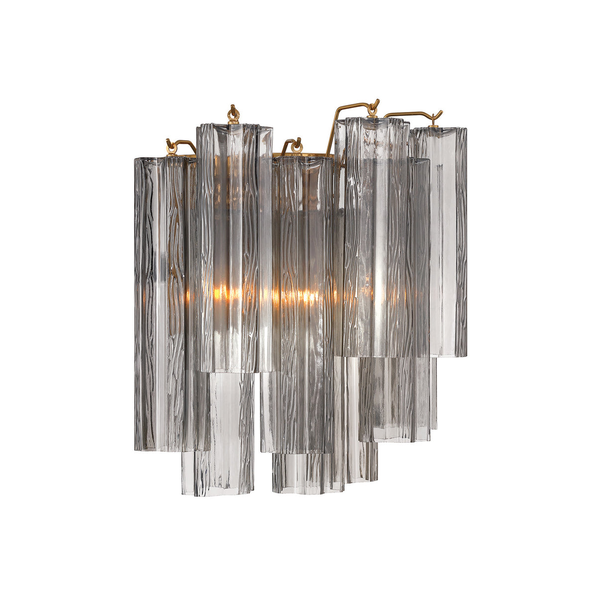 Grace Wall Sconce 14", Brass with Smoke Glass