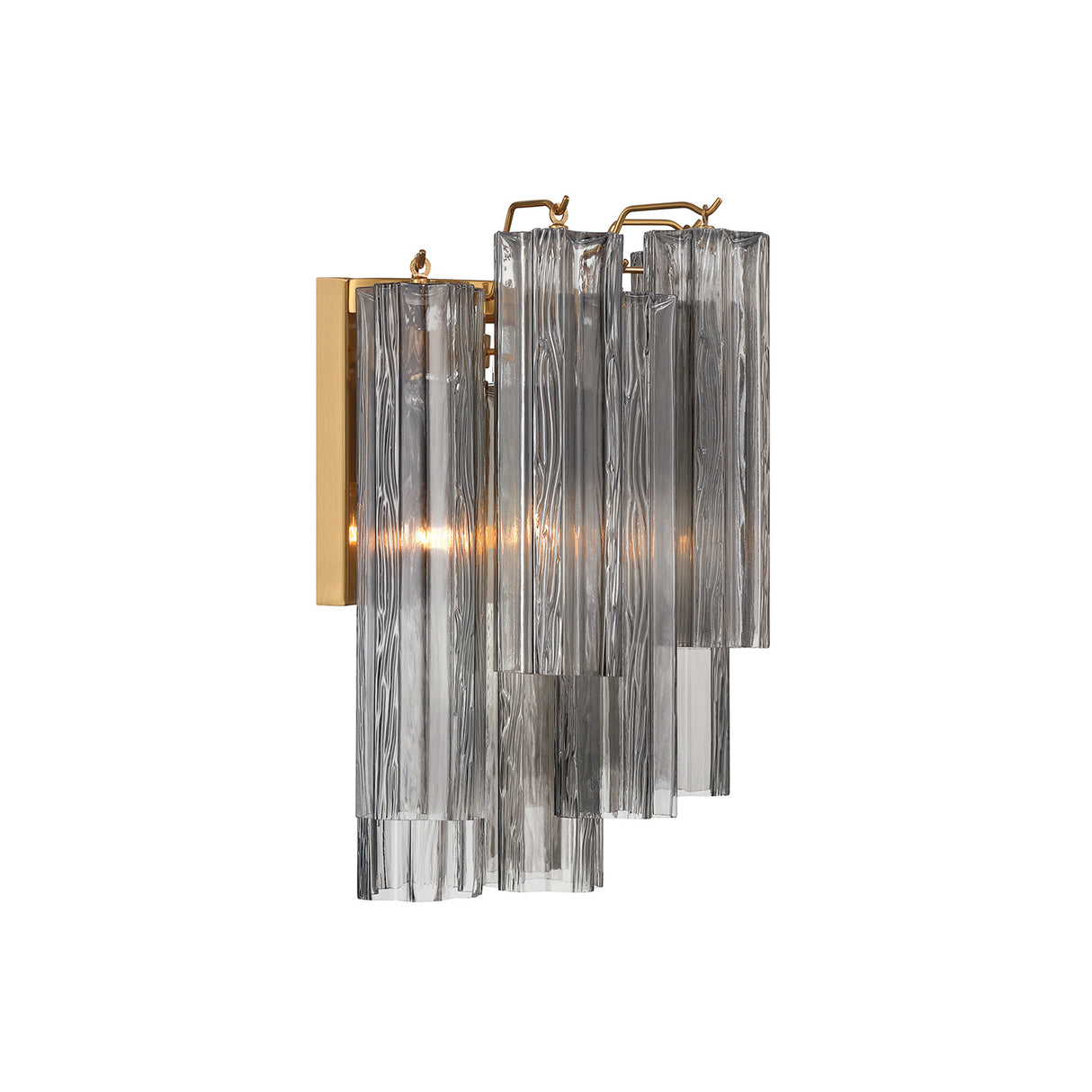 Grace Wall Sconce 14", Brass with Smoke Glass