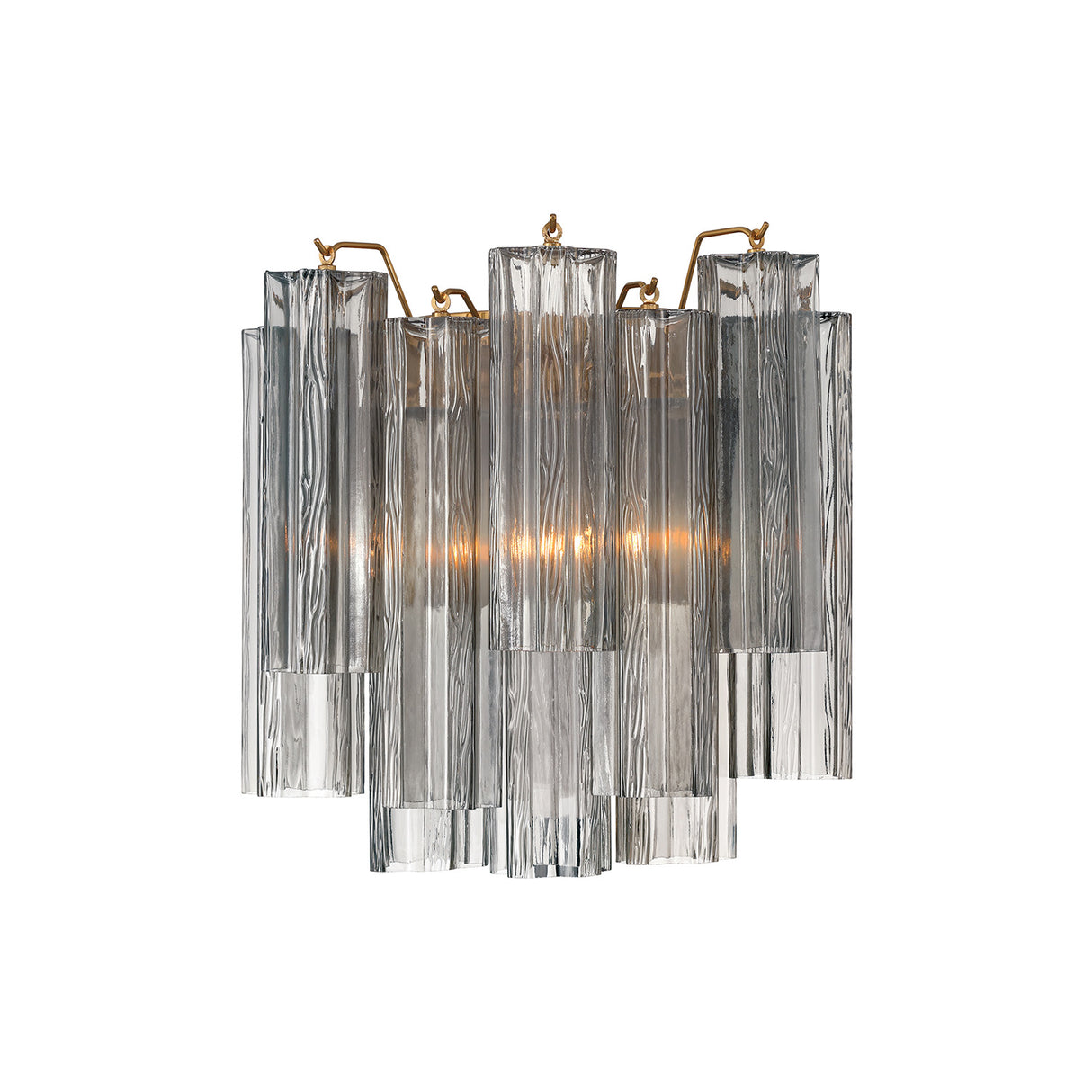 Grace Wall Sconce 14", Brass with Smoke Glass