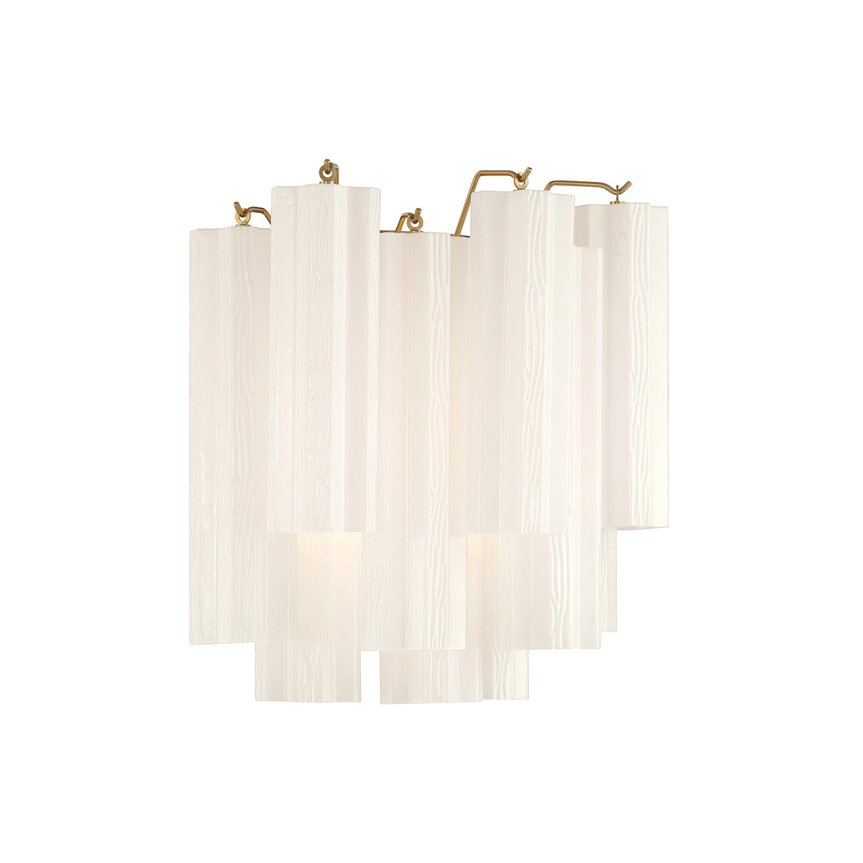 Grace Wall Sconce 14", Brass with White Glass