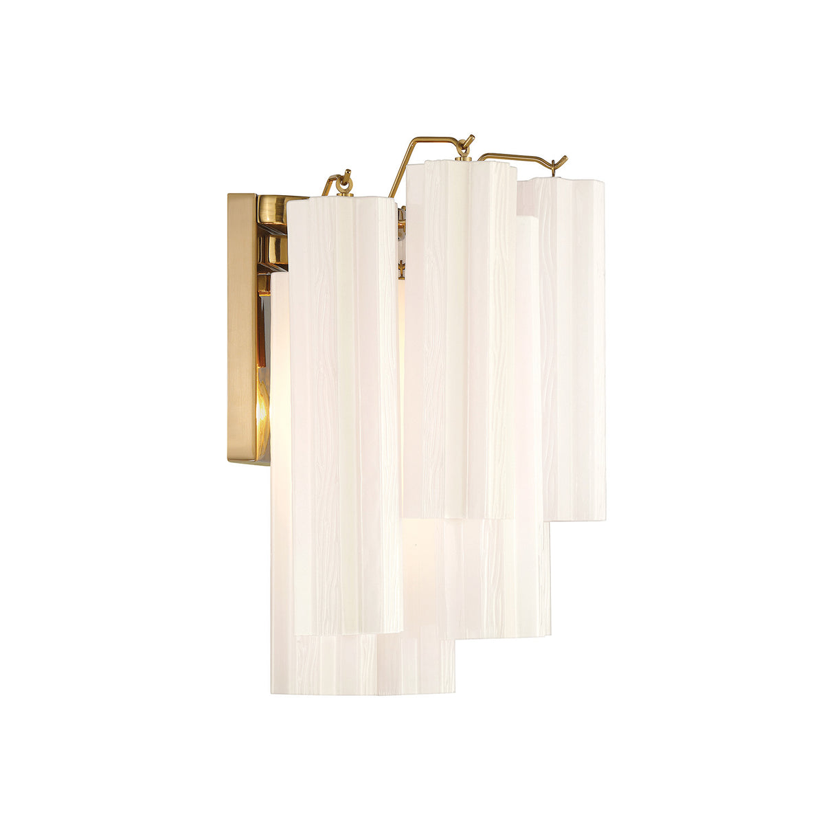 Grace Wall Sconce 14", Brass with White Glass