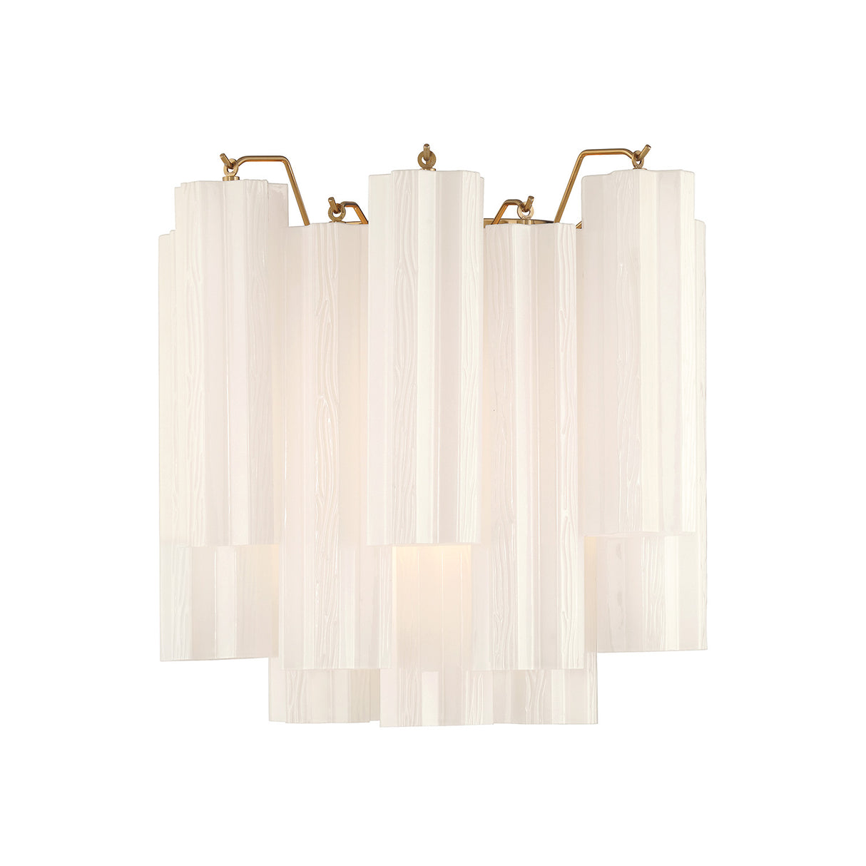 Grace Wall Sconce 14", Brass with White Glass