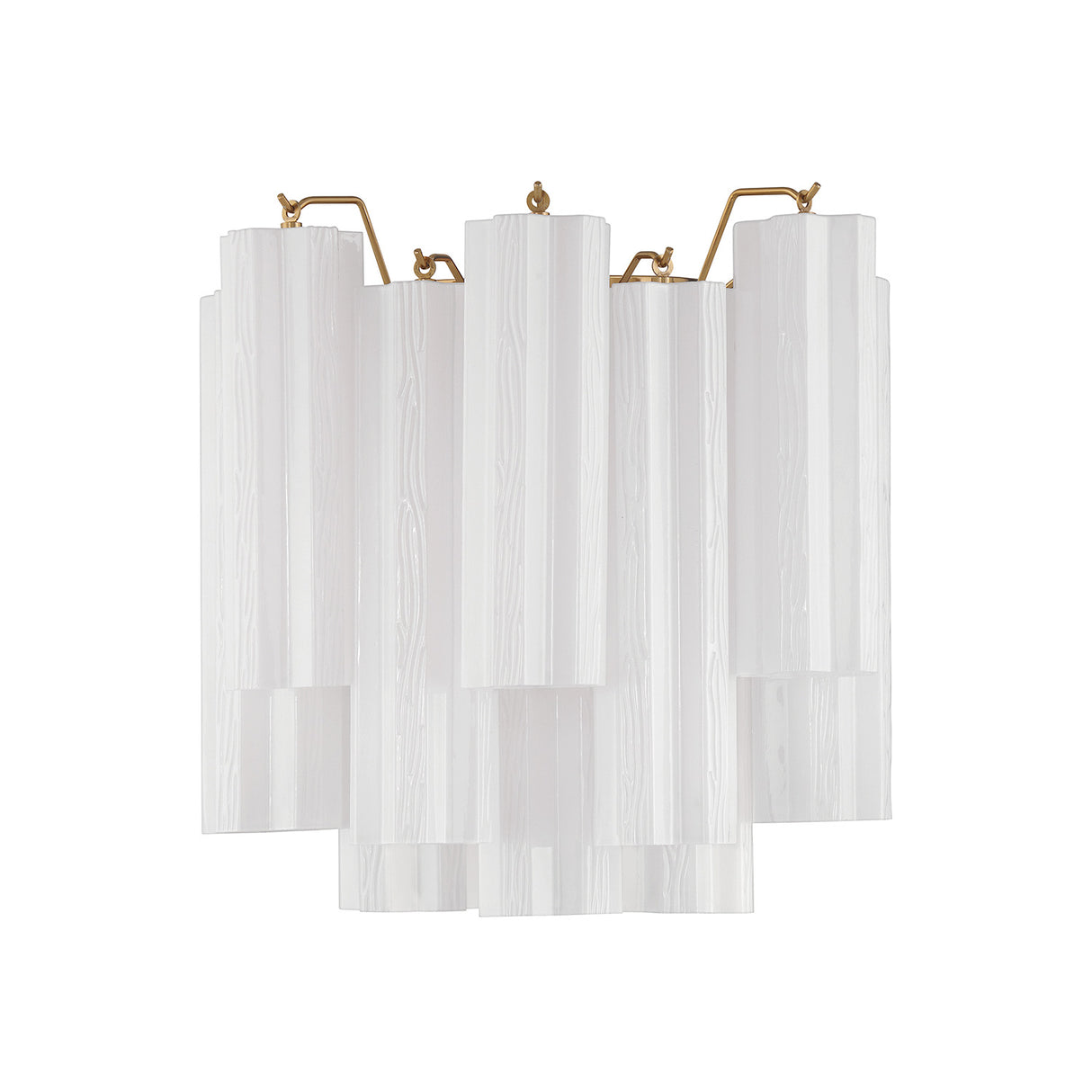 Grace Wall Sconce 14", Brass with White Glass