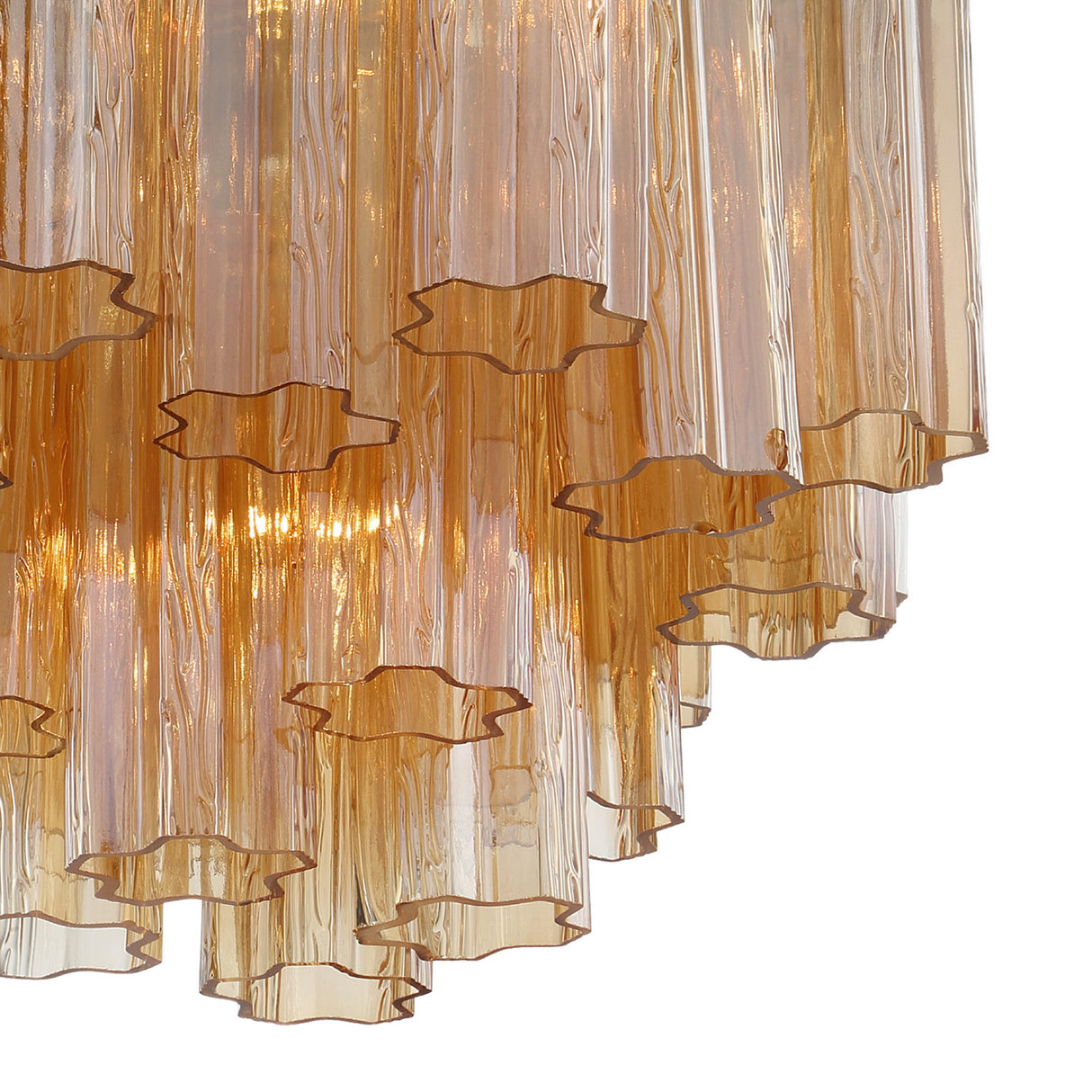 Grace Semi-Flush 18", Brass with Topaz Glass