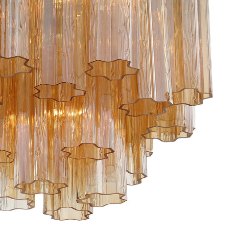 Grace 4 Light Mini Chandelier 18", Brass with Topaz Glass