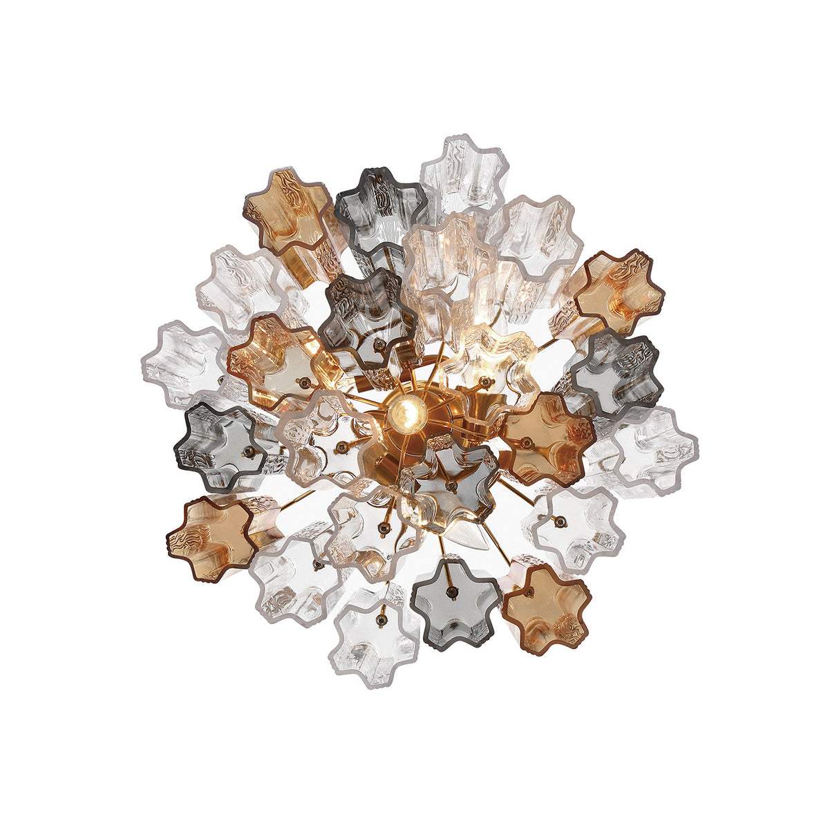 Grace Semi-Flush 18", Brass with Gilded Fog Glass