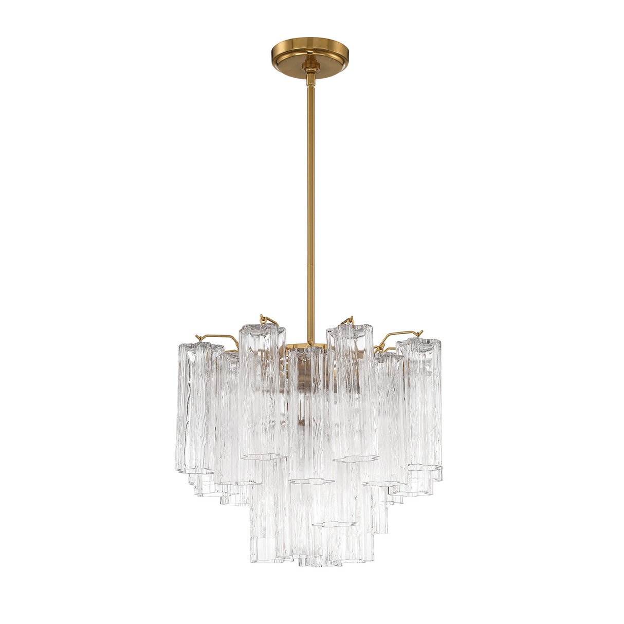 Grace 4 Light Mini Chandelier 18", Brass with Clear Glass