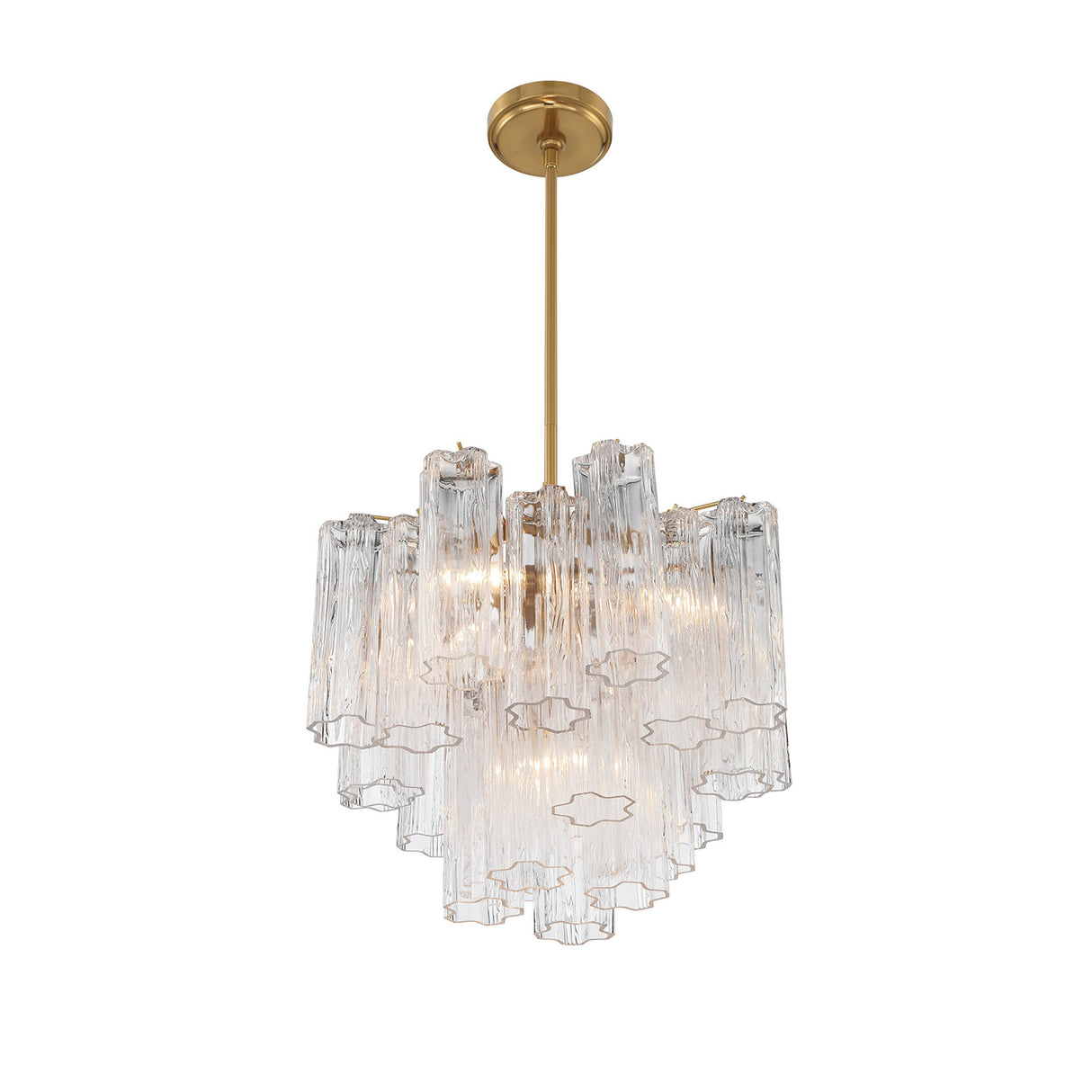 Grace 4 Light Mini Chandelier 18", Brass with Clear Glass