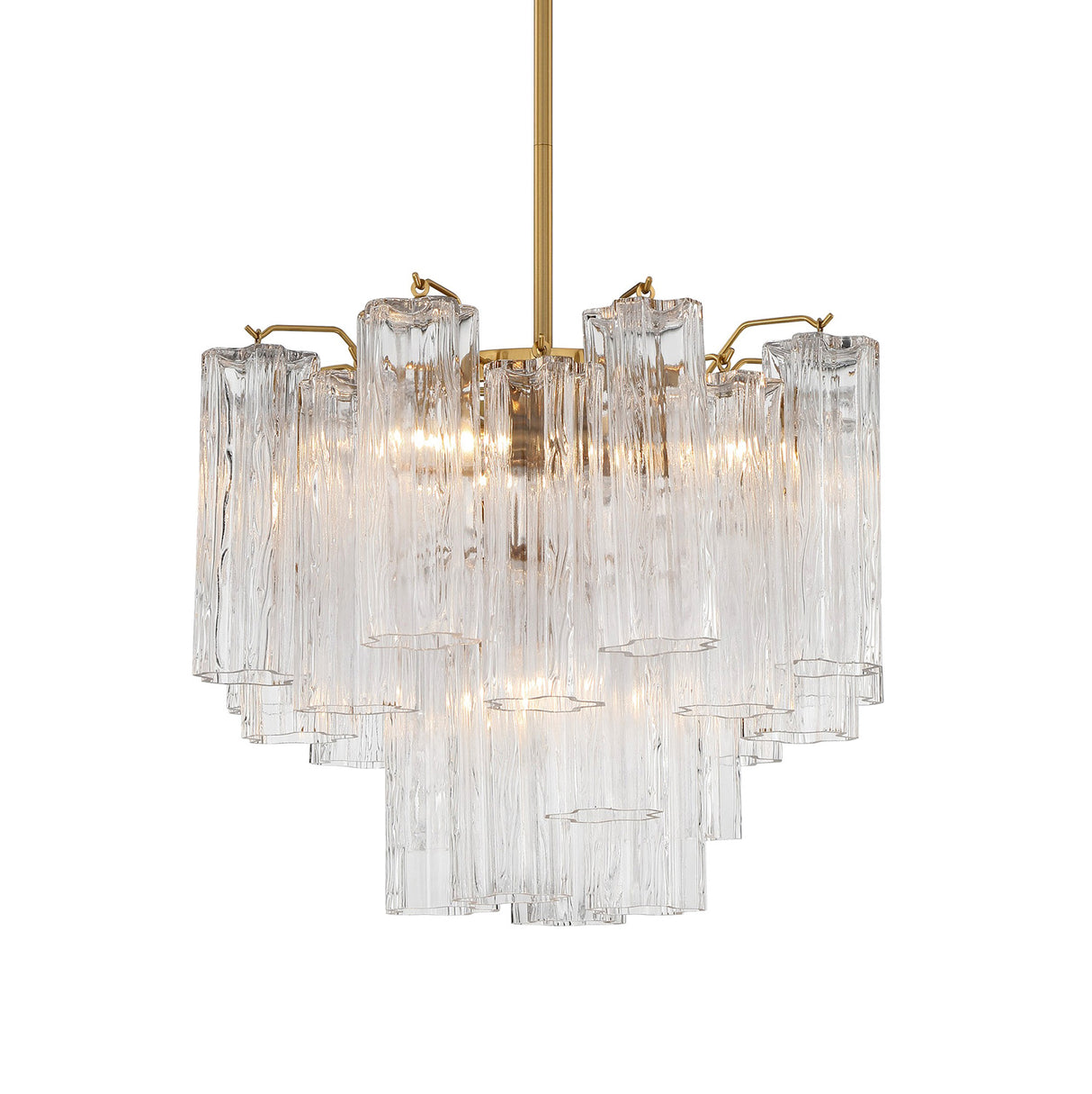 Grace 4 Light Mini Chandelier 18", Brass with Clear Glass